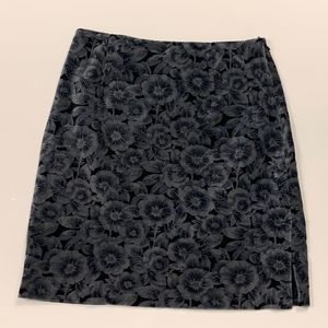 Ann Taylor Stretch Floral Velour Skirt
